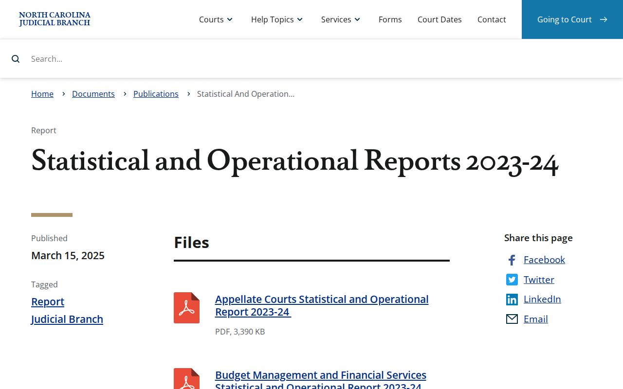 Anson County court docket judicial branch statistical reports source