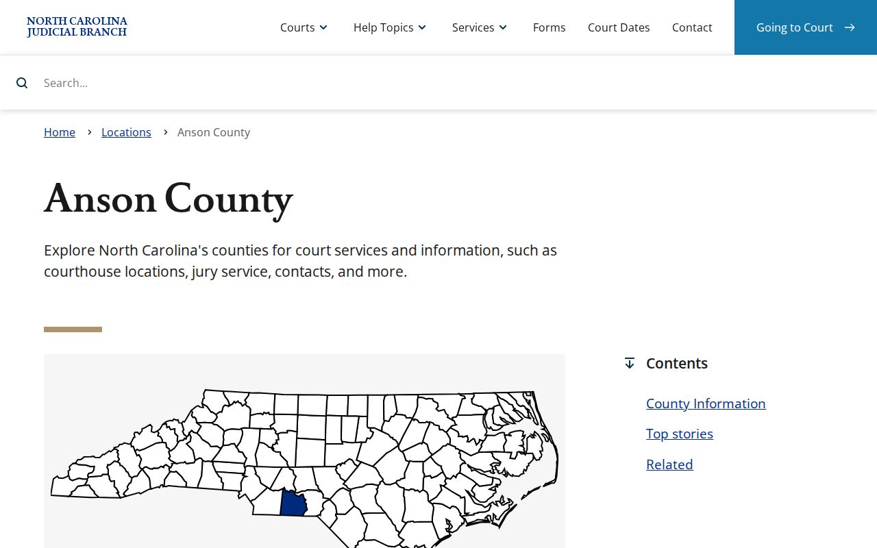 Anson County court docket official county courts page