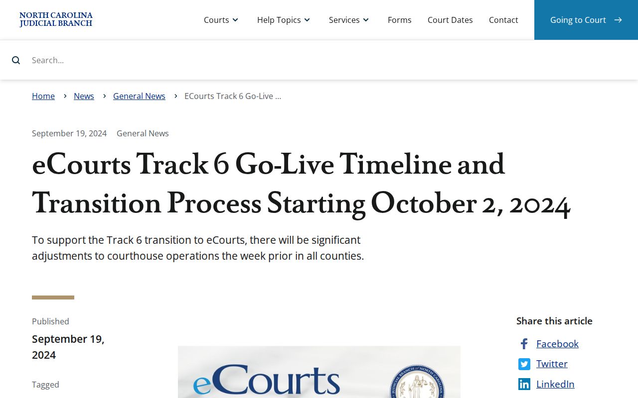 Anson County court docket eCourts transition notice