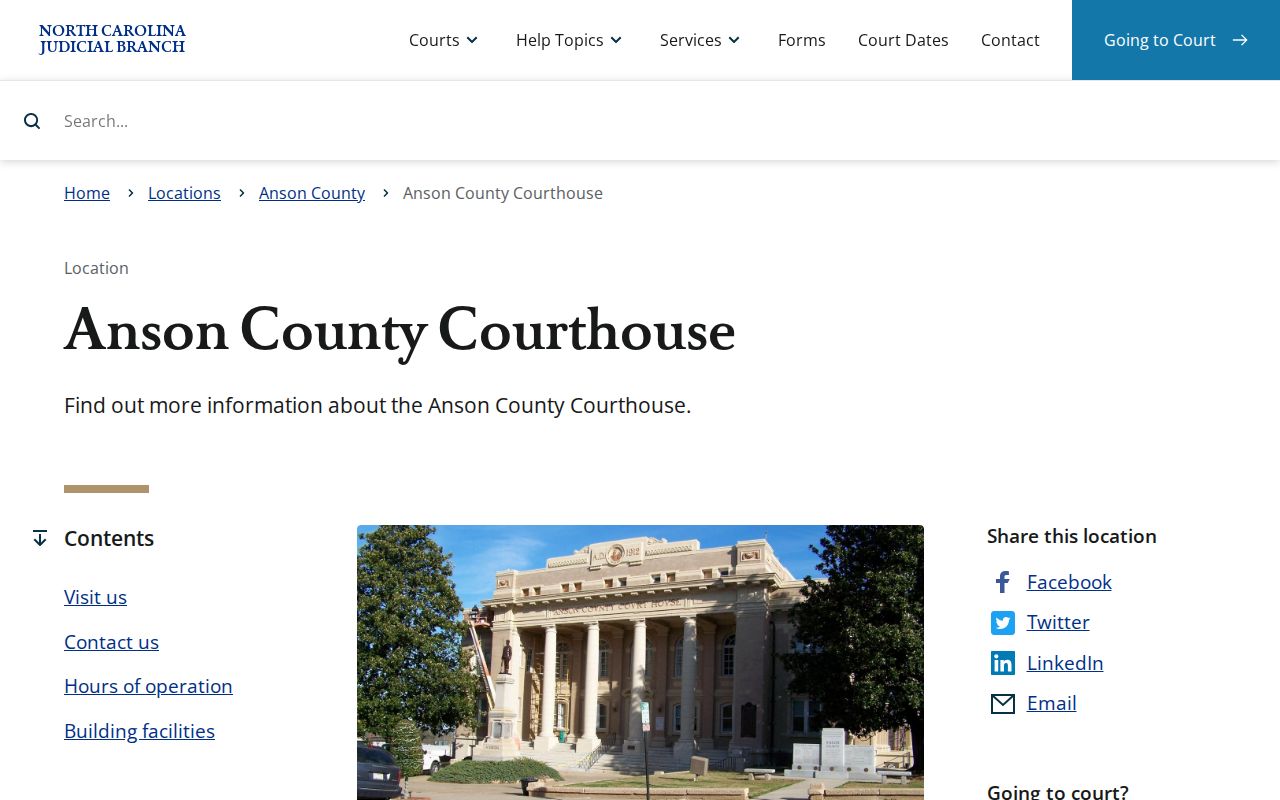 Anson County Wadesboro Court Records source image of the Anson County Courthouse